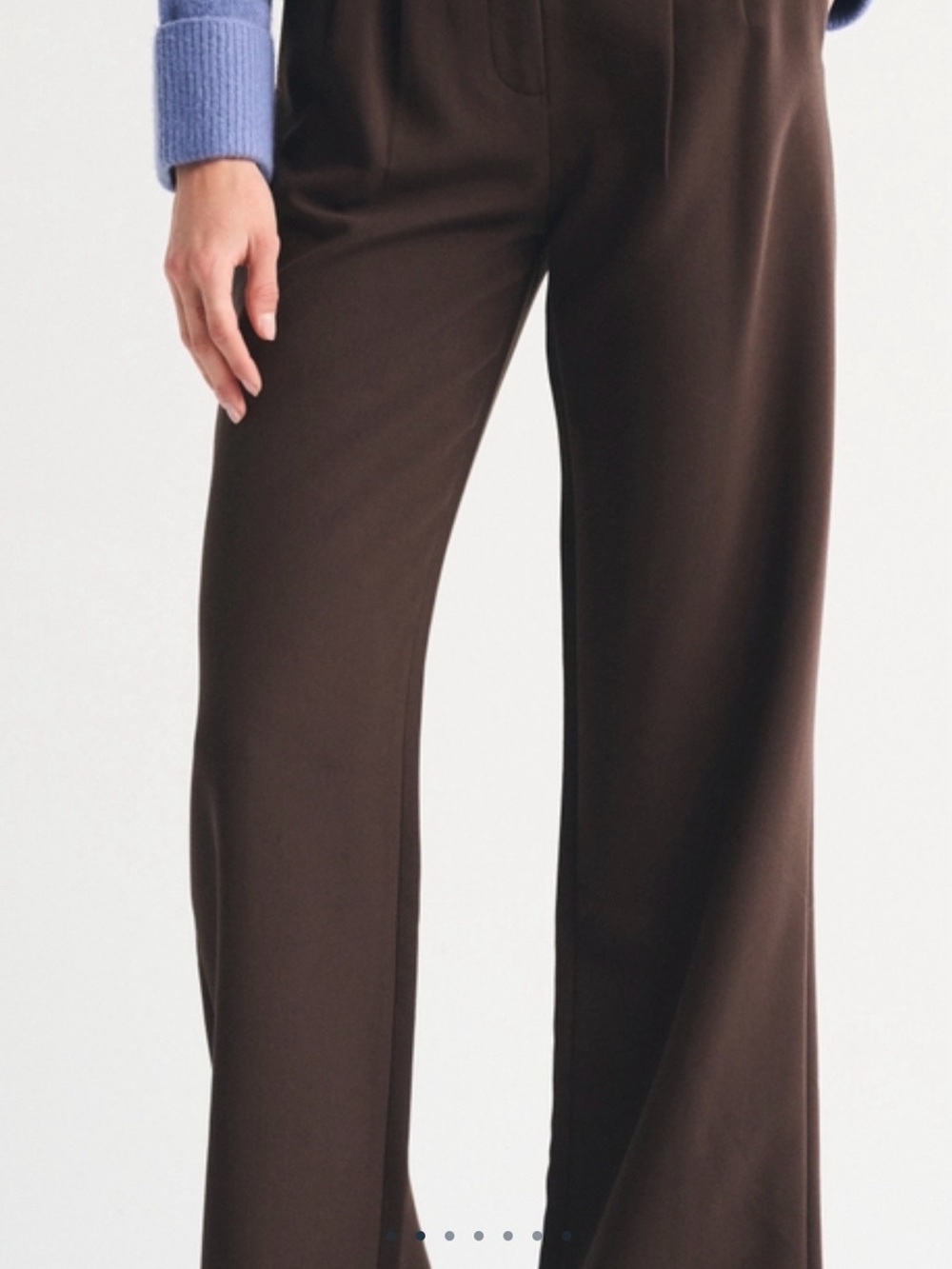 Abercrombie & Fitch Sloane Tailored Wide Leg Pants Dark Coffee 26 Short - Picture 7 of 8